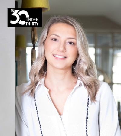 Event Manager, Abbie Rollings with 30underThirty logo