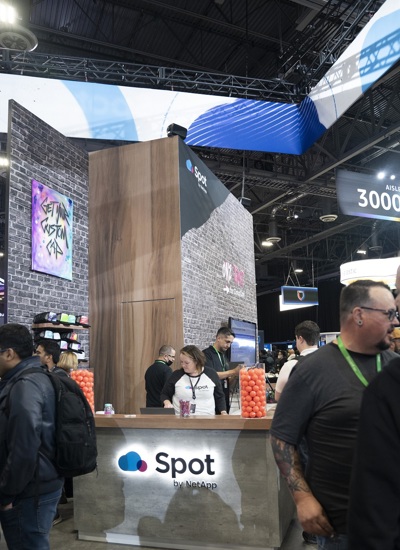 The Spot by NetApp tradeshow stand