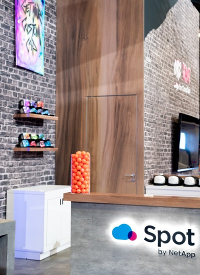 The Spot by NetApp tradeshow stand