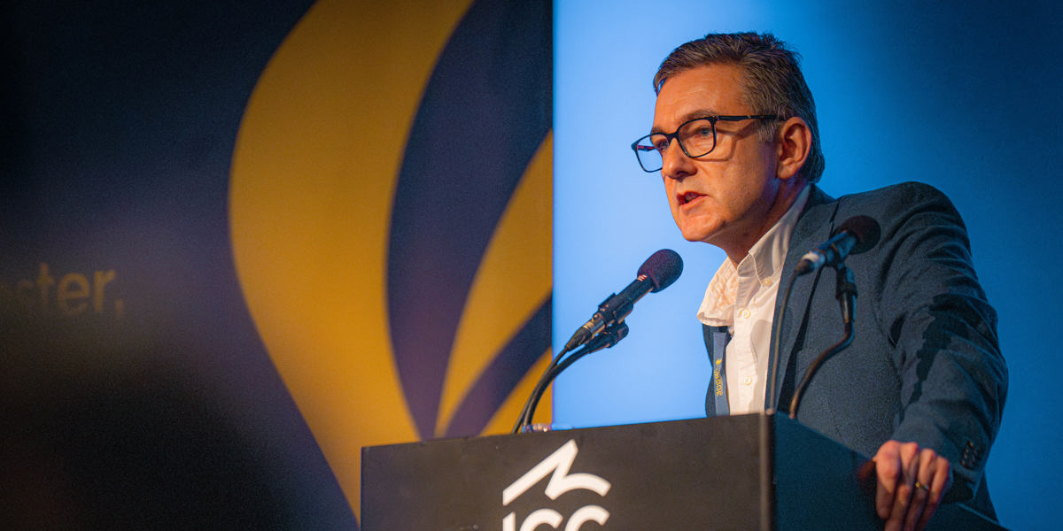 Keynote speaker addresses delegates in Main Auditorium during BSGE ASM 2024