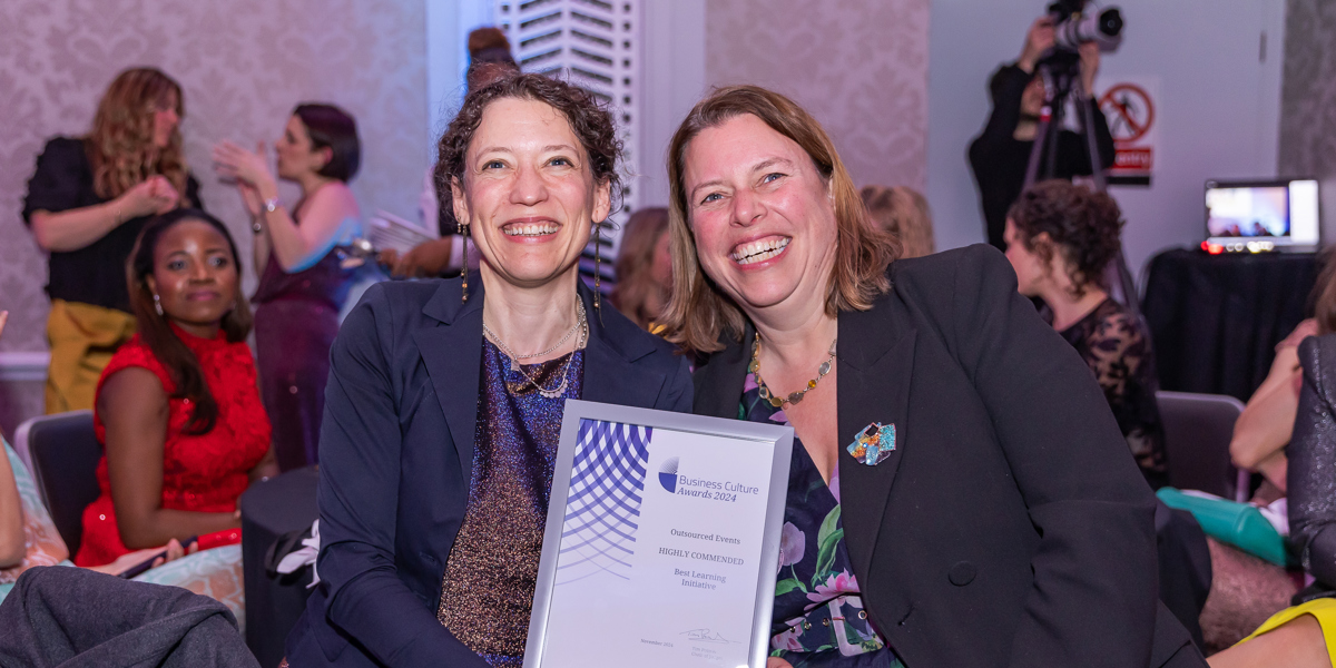 Anne Cooke and Denise Sharpe at the Business Culture Awards 2024